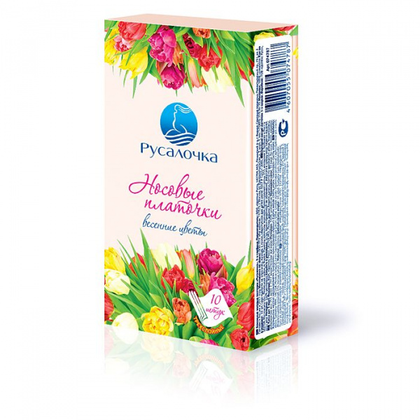 Платочки носовые Весенние цветы 10шт