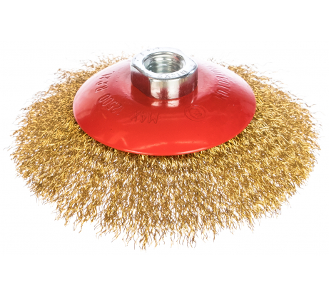 Щетка для УШМ, 125 мм, М14, "тарелка", витая проволока/74616