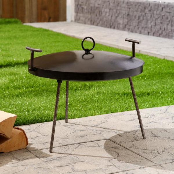 Садж сковорода с крышкой и отверстиями для копчения, 40 см, лопатка в комплекте/5216808