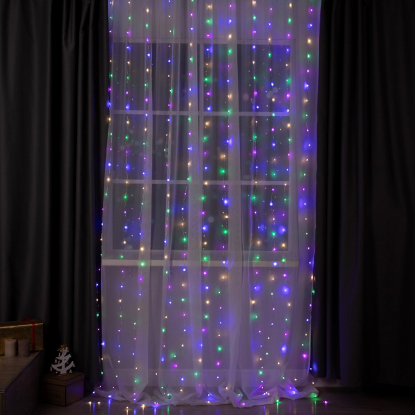 Гирлянда «Занавес» 2 × 3 м роса, 8 режимов, МУЛЬТИ /5206148