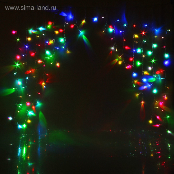 Гирлянда "Бахрома" Арка, 1х1м, нить силикон, LED-126 моргает 1080437