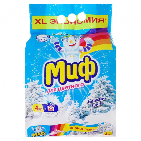 Стиральный порошок МИФ автомат 4кг Свежий Цвет (Колор) 
