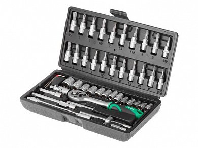 Набор головок и бит 46пр. 1/4" ВОЛАТ (19050-46)