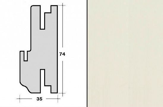 Заготовка телескопическая фигурная 35*74*2070 Ясень белый