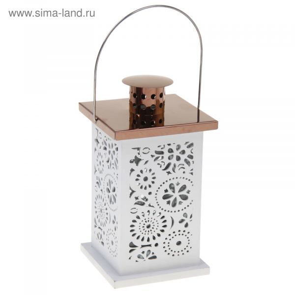 Подсвечник уличный "Узор" белый 1259037