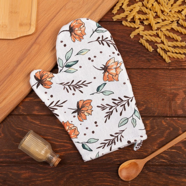 Варежка-прихватка Доляна Oleander 20х27 см, 100% хлопок, ватин 250 г/м2/9215888