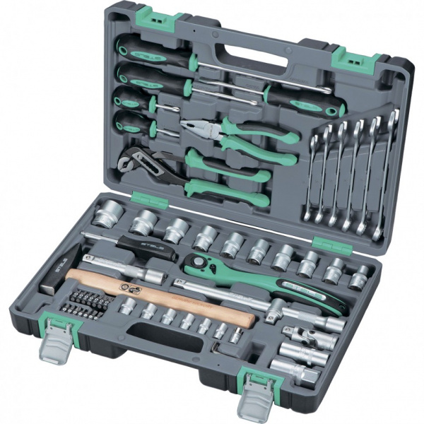 Набор инструмента, 1/2", Cr-V, S2, усиленный кейс, 58 предм./14113