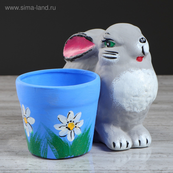 Горшок для цветов "Кролик" , 0,28 л, микс/1860866
