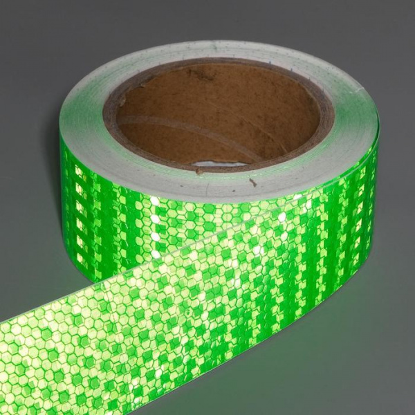 Светоотражающаяся лента, самоклеящаяся, зеленая, 5 см х 15 м 5155984