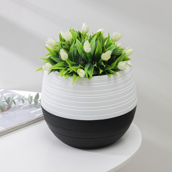 Горшок «Дуэт», 2,5 л, цвет чёрно-белый /4422065