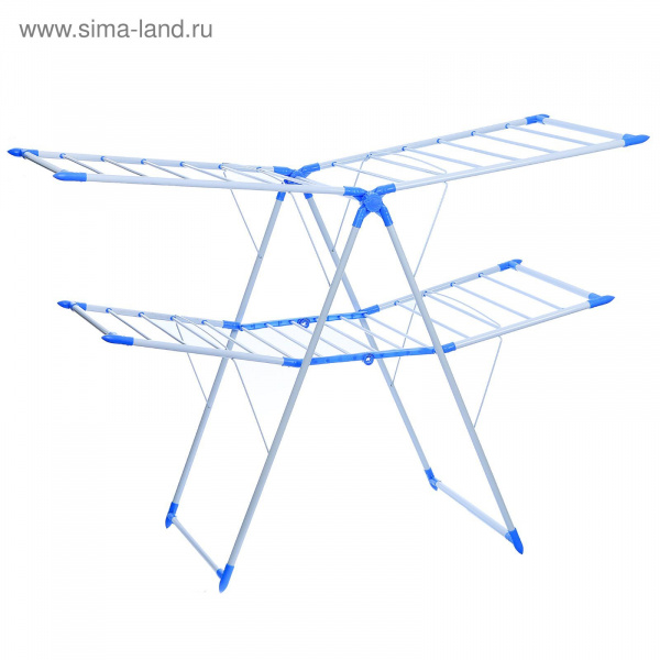 Сушилка для белья напольная 155х60х98см 15м. 2-х уровневая метал. 2364742