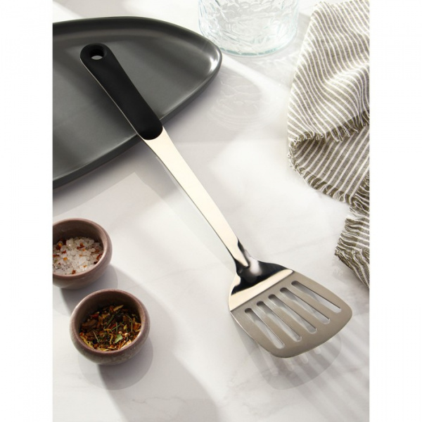 Лопатка из нержавеющей стали с отверстиями Home, длина 38,5 см, толщ. 3 мм /7648530