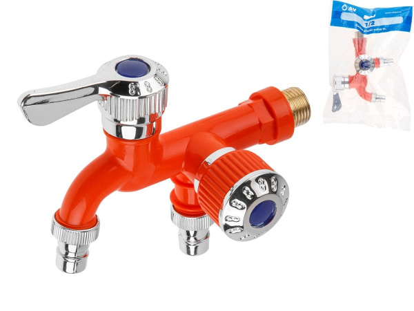 Кран пластиковый садовый 1/2" нар., AV Engineering (для 5 к.с.)/AVZAP-P18