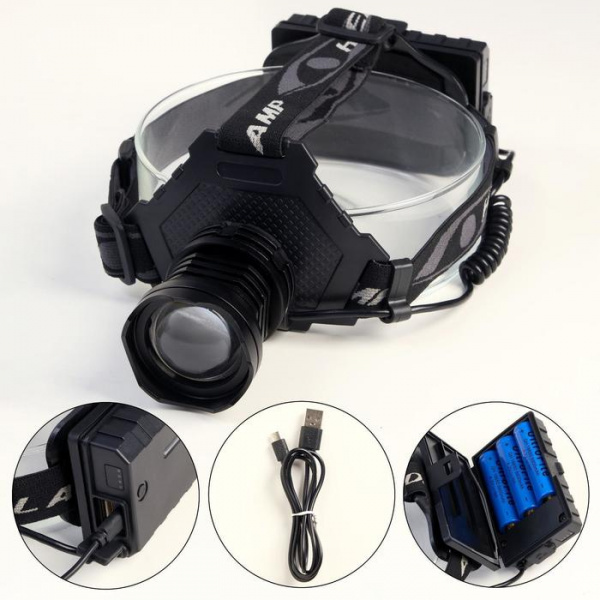 Фонарь налобный светодиодный аккум. 3Вт+3Вт ЮПИТЕР (JP1057)