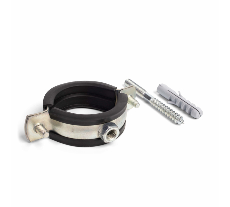 Хомут металлический с гайкой 5" (135-143) болт+дюбель /48174