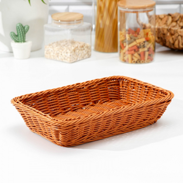 Корзина для продуктов Доляна, 30×19,5×6 см, цвет коричневый/3803908