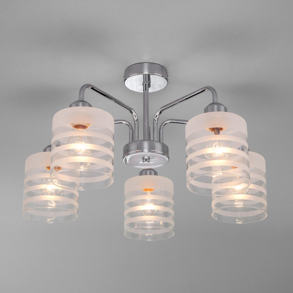 Потолочная люстра с плафонами Eurosvet 30176/5 хром