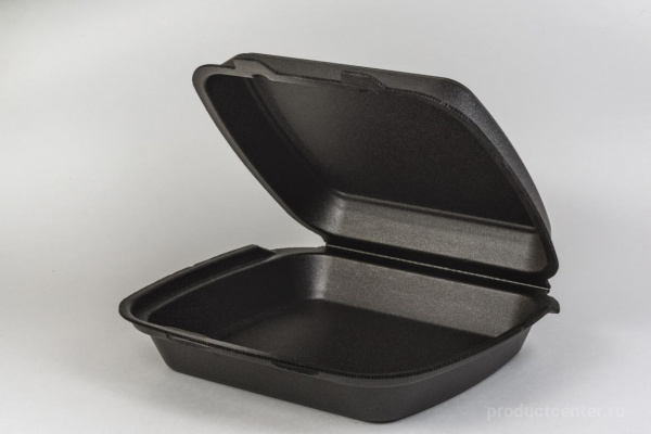 Ланч-бокс вспененный 1-секц черный 65071