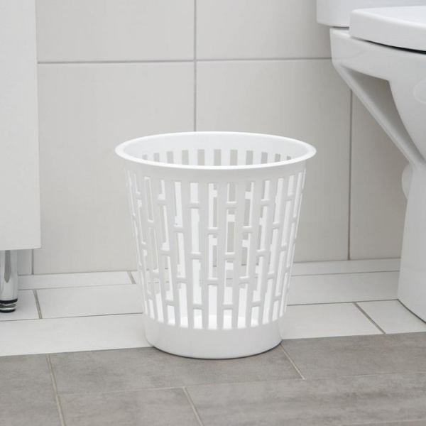Корзина для мусора «Матрица», 9 л, белая /6628634