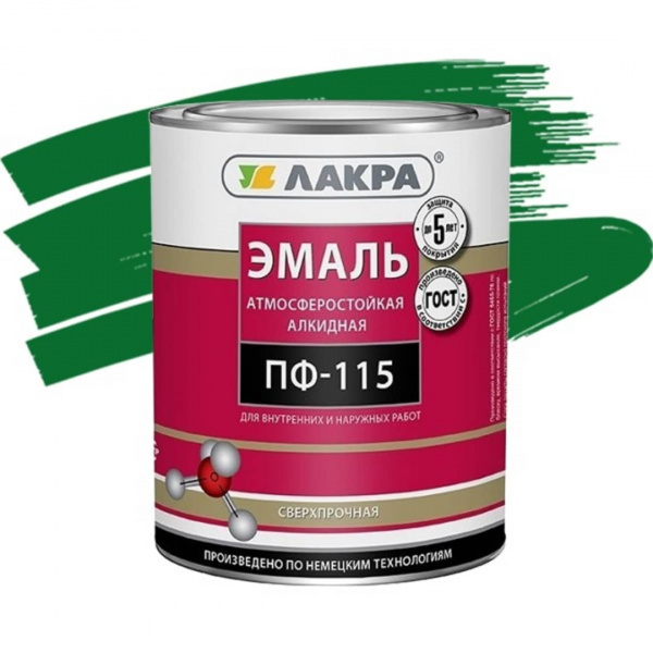 Эмаль ПФ-115 зеленый  1кг. лакра