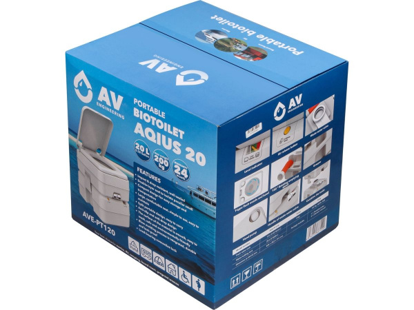 Биотуалет портативный Aqius 20, AV Engineering (Верх 13 л / Низ 20 л / Макс. вес 200 кг )