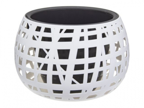 Кашпо ХАОС D290мм со вставкой (белый) IDEA (М3142)