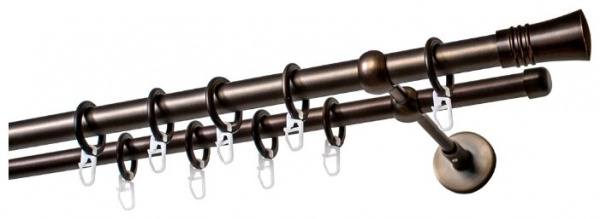 Карниз 694 двухрядный D16 280см Шоколад
