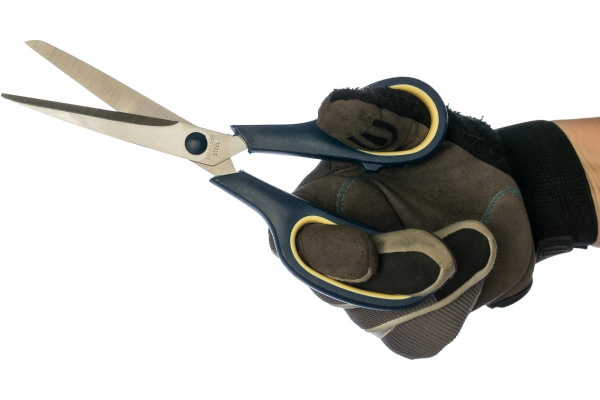 Ножницы бытовые нержавеющие, прорезиненные ручки, толщина лезвия 1,8 мм, 225 мм/67377