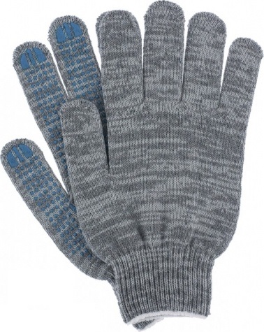 Перчатка х/б, пвх-покрытие точка, серый меланж, 10 класс/67815