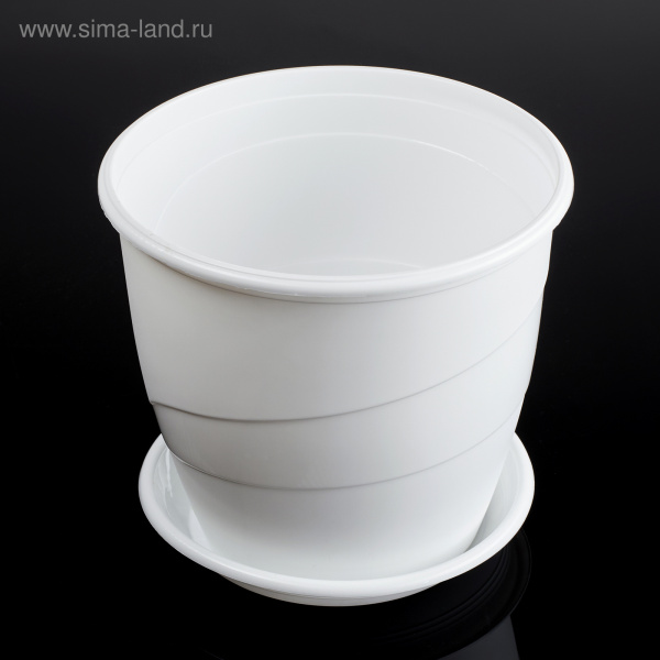 Горшок для цветов с поддоном 5,5 л "Венеция", D=23 см, цвет белый/4483986