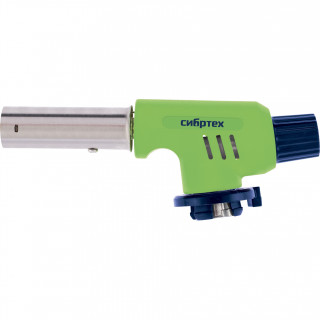 Горелка газовая на бутановый баллон, регулятор уровня пламени, пьезоподжиг Сибртех/91420