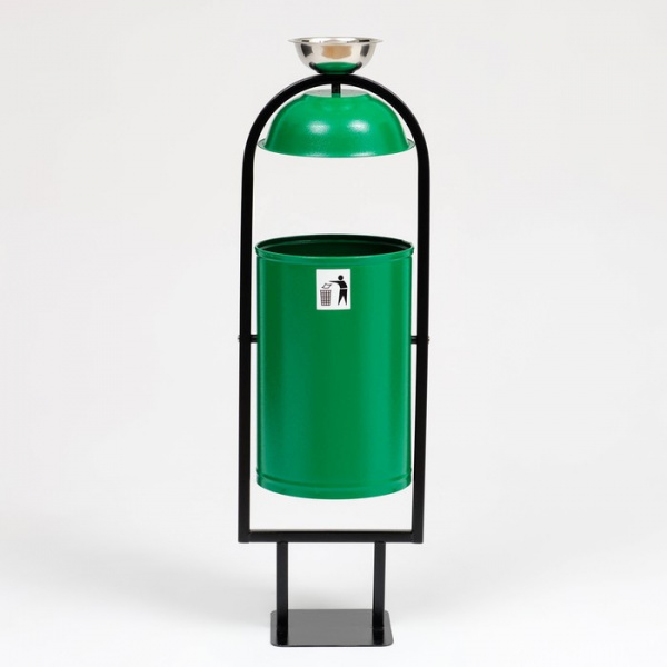 Урна уличная «Рубин 20» зеленая, с крышкой и пепельницей, 21 л /7723895