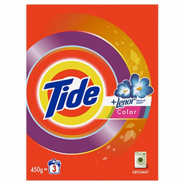 Стиральный порошок ТАЙД автомат 450гр Color Lenor Touch of Scent  *22