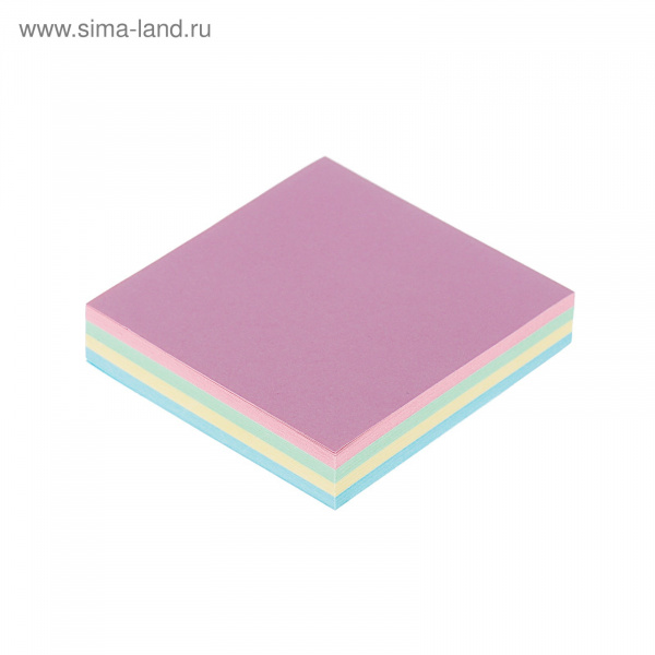 Блок с липким краем Calligrata, 51 х 51 мм, 100 листов, 4 цвета, пастель, МИКС/1299401