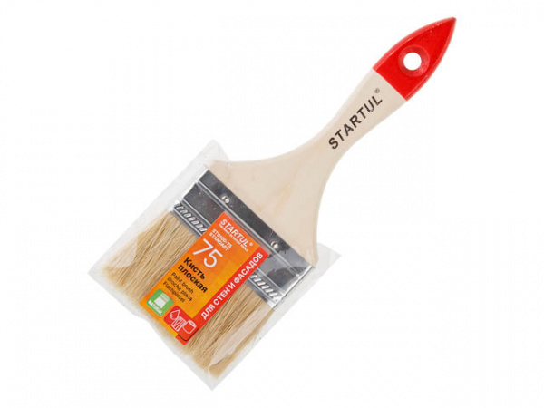 Кисть плоская 3"-75мм STARTUL STANDART+ (покраска стен и фасадов, флейцевая малярная)ST0100-75