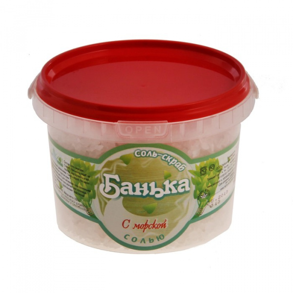 Соль-скраб "Банька" с морской солью, в пэт ведре, 550 г/771186