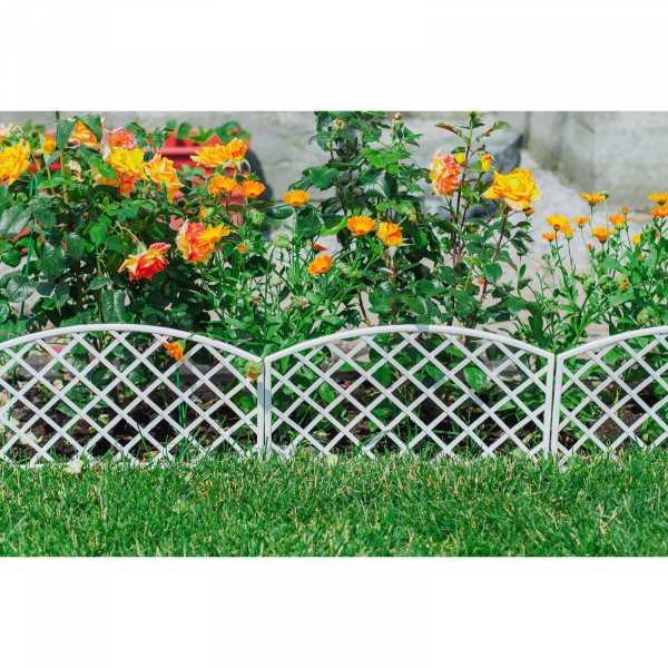Ограждение 35  х220 см, 5 секций, пластик, белое, "ROMANIKA" "Greengo" 3338432