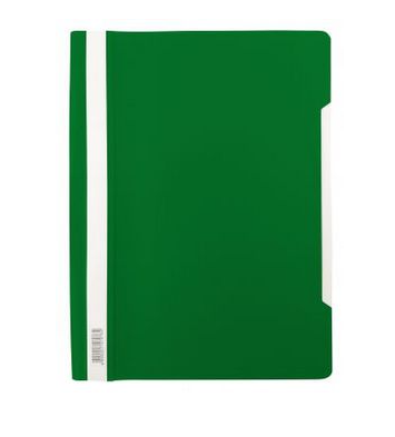Скоросшиватель пластиковый 140/180 мкм., зеленый, Бюрократ Люкс PSL20GRN