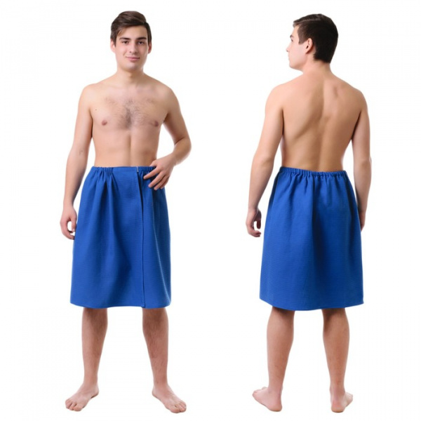 Килт для сауны муж (65х150), цв.василек, ваф.полотно 160г/м, хл100%/4308947