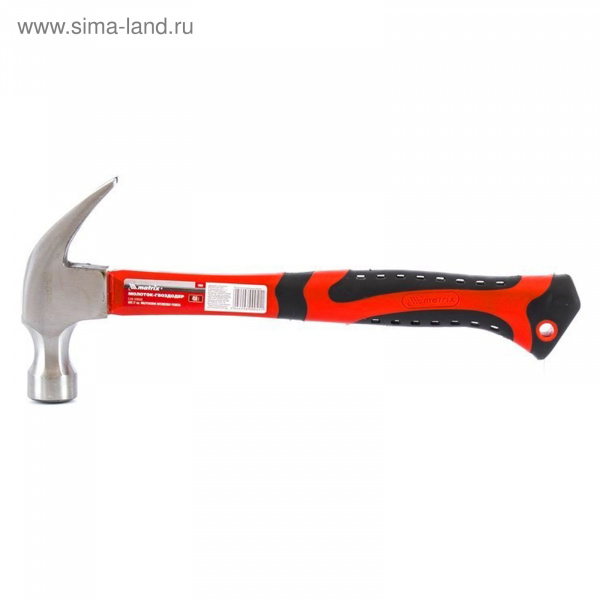 Молоток-гвоздодер, 450 г, боек 27 мм, фибергласовая обрезиненная рукоятка/10450