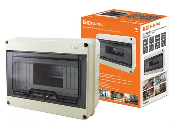 Бокс ЩРН-П-12 модулей навесной пластик IP65 TDM (SQ0908-0003)