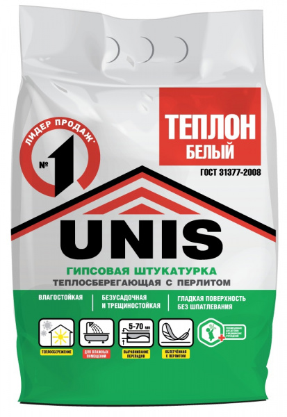 Штукатурка гипсовая ТЕПЛОН БЕЛЫЙ 5кг