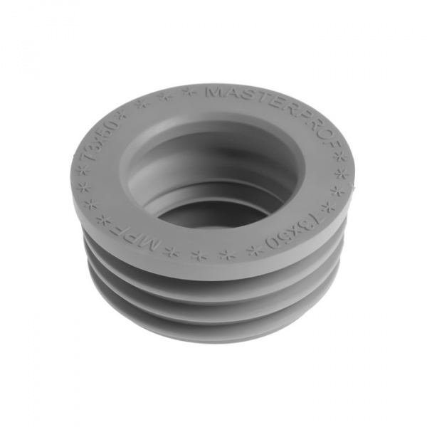 Манжета переходная MasterProf ИС.131772, d=73 х 50 мм, для канализационных труб, ТЭП, серая /9378152