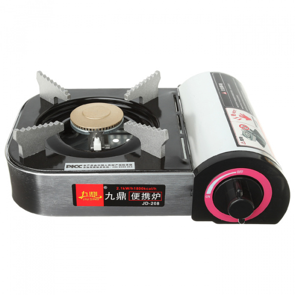 Плитка газовая портатив GS-500, 2,8кВт (34х27,5х8,5см) пьезоподжиг, кейс, нерж сталь 146005