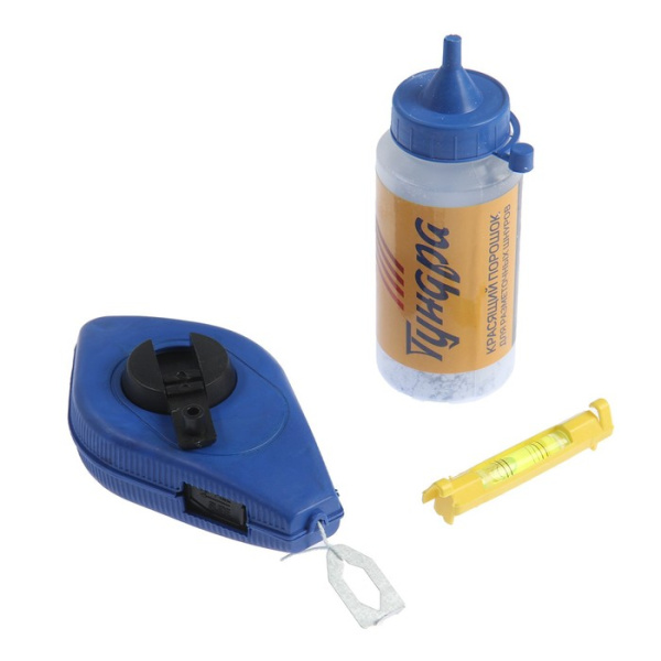 Набор разметочный ТУНДРА, шнур малярный 15 м, порошок 110 г, синий/1722213