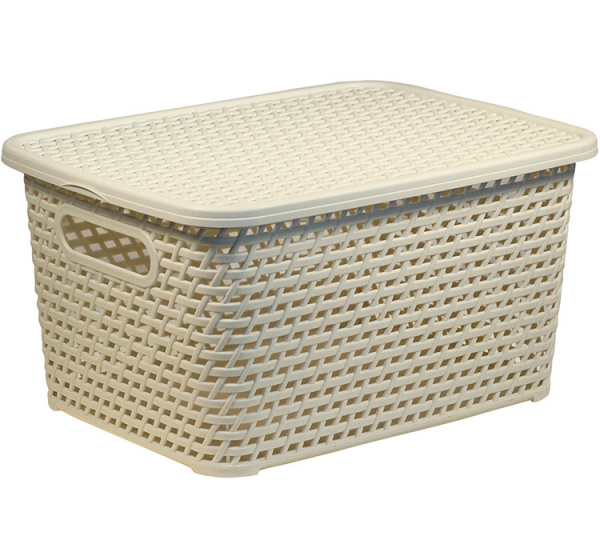 Ящик РОТАНГ с крышкой 280х185х126мм белый 2372   1155565