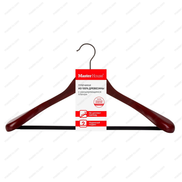 Вешалка-плечики 45см, светлое дерево, широкое плечо, Ясмин арт.75027