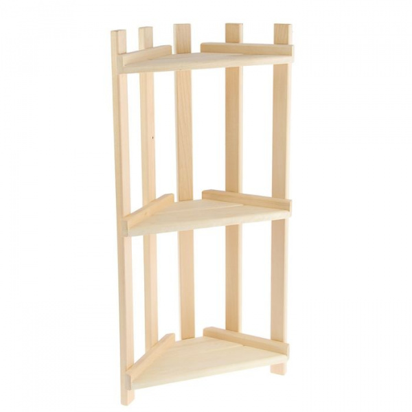 Полка угловая 3 яруса 34х78х12см. липа ПРОМО 2011558