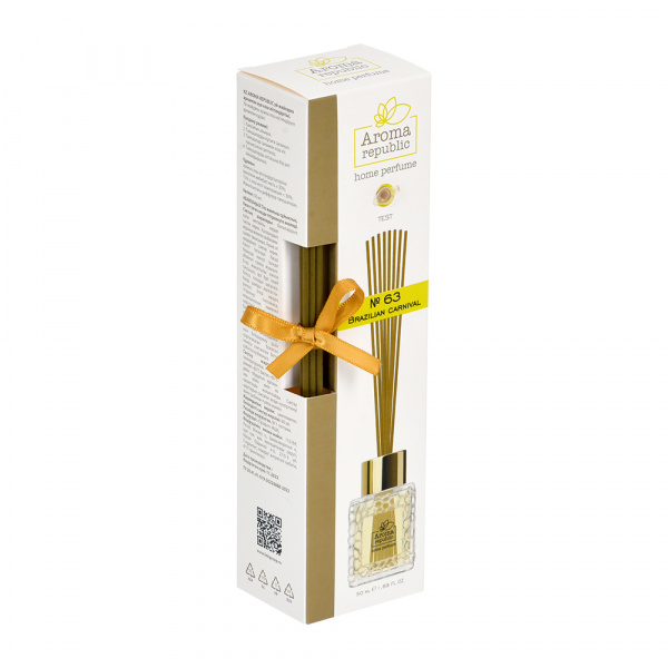 Ароматический диффузор в стеклянном флаконе 50 мл,"№63 Brazilian carnival"/93817