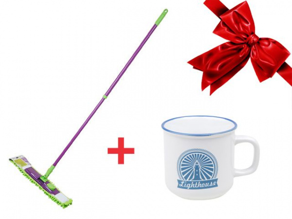 Швабра для пола с насадкой из шенилла, Concept +кружка в подарок ./43-001060/2